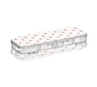 EtherSpher Cartone animato Carino Rosso Fragola Progettato Cancella Matite Box Doppio Strato Contenitore Per Cancelleria Forniture Con Snap E Coperchio