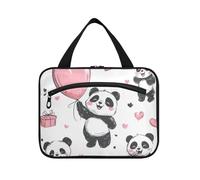 EtherSpher Cartone animato carino San Valentino Panda appeso borse cosmetiche per le donne viaggio con gancio, designer carino appeso borsa da toilette per elementi essenziali per le donne hotel