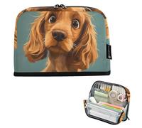 EtherSpher Cartone animato divertente Cocker Brown Spaniel Dog Pencil Bag Grande Capacità Penna Matita Astuccio Robusto Organizer Box per Uomo College estuches escolares para lapices