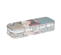 EtherSpher Cartone animato divertente Great White Dane Dogs progettato matite trasparente Box Double Deck Penne caso scatole rigide per cancelleria con coperchio a scatto