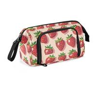 EtherSpher Cartone animato fragola astuccio grande capacità arte matita caso con cerniera per ragazzi High School bolsa para guardar lapiz