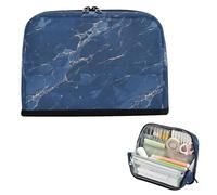 EtherSpher Cartone animato Marmo Blu Scuro Portamatite Grande Capacità Make Up Bag Grande Capacità Organizer Box per le Donne High School caja para lapices escolares nina