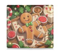 EtherSpher Cartone animato marrone Merry Christmas Gingerbread Premium in pelle di qualità titolare carta di registrazione e assicurazione prefetto auto Essentials portafoglio per documenti essenziali