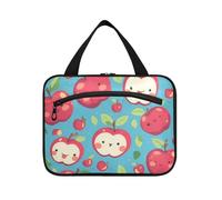 EtherSpher Cartone animato rosso personalizzato foglie verdi appeso borsa da viaggio per articoli da toeletta con gancio, designer impermeabile trucco borsa organizzatore per crociera viaggio toilette