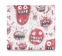 EtherSpher Cartone animato Scary Monster Rosso e Bianco Pu Pelle Toursuit auto registratore e titolare della carta di assicurazione Prefetto Car Essentials Portafoglio per carte, Documento Essenziale