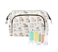 EtherSpher Cartone animato Selkirk Rex Cats White Toiletry Bags Essentials Cosmetic Case Storage Bag Donna Portamonete per Essenziali Per Le Donne, cartone animato Selkirk Rex gatti bianchi, 1 size