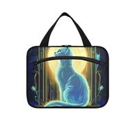 EtherSpher Cartone animato Tarocchi Astrologia Gatto Bianco appeso viaggio make up borse donne con gancio, designer portatile cura della pelle borsa per le donne hotel bolsas para maquillaje de mujer