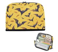 EtherSpher Cartone animato Vampiro pipistrello arancione Matita Borse Grande Capacità Verticale Storage Bag Slot Coin per le Donne Liceo Lapiceras para adolescenti