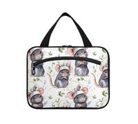 EtherSpher Cartoon Acquerello Fancy Rats Carino appeso borsa da viaggio con gancio, designer unisex trucco cosmetico borsa per accessori must haves hotel estuche para guardar maquillaje L, cartoni