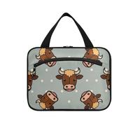 EtherSpher Cartoon Animal Mucca Polka Dot Print borse da appendere per le donne con gancio, necessità di design caso per articoli da toeletta per mamma hotel estuche para brochas maquillaje L, Stampa
