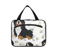 EtherSpher Cartoon Bernese Mountain Dog Dogs Bianco appeso viaggio make up borse con gancio, designer lavabile medicina borsa per gli uomini viaggio maleta para maquillaje L, cartone animato Bernese