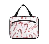 EtherSpher Cartoon Candy Cane Bow Merry Christmas appeso viaggio dimensioni articoli da toeletta per gli uomini con gancio, designer borse portatili per articoli da toeletta per donna palestra cartera