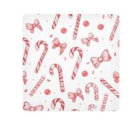 EtherSpher Cartoon Candy Cane Bow Natale Cosmetici Sacchetti Camera Lens Panno Magico Autoadesivo Organizzatore Wrap 21.7 X 21.7 Wrapper Per Articoli da toeletta, Cartoon Candy Cane Bow Natale,