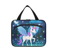 EtherSpher Cartoon Carino Bianco Arcobaleno unicorni appeso kit per gli uomini viaggio con gancio, designer multifunzionale borsa medicina per viaggiare donne campeggio organizador de maquillaje para