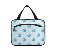 EtherSpher Cartoon Carino Blu Pollo appeso borsa da viaggio appeso con gancio, accessori di design borsa con scomparti per accessori da viaggio hotel bolsos para hombre L, Carino pollo blu del fumetto