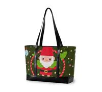 EtherSpher Cartoon Carino Buon Natale Babbo Natale Grande Capacità grande borsa tote del computer portatile con cerniera lavoro tote per il volo con pannolino maletín para laptop mujer