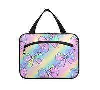 EtherSpher Cartoon Carino Polka Dot Bow Arcobaleno appeso uomini borsa da toilette con gancio, designer borse pieghevoli per gli uomini per il viaggiatore bagno bolsa de maquillaje para mujer L