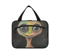 EtherSpher Cartoon Carino Verde Alieni appeso kit per gli uomini viaggio con gancio, designer moda toilette borsa appeso per gli elementi essenziali per le donne toilette bolsa para guardar maquillaje