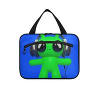 EtherSpher Cartoon Carino Verde Alieni Ascolto Musica appeso borse per il viaggio con gancio, designer multifunzionale trucco organizzatore borsa per adulti vacanza bolso de maquillaje para mujer L