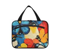 EtherSpher Cartoon Colorful Arte Astratta Farfalle appeso cosmetico borsa da viaggio con gancio, designer carino pennello borsa per viaggiare donne viaggio bolsos para hombre L, cartone animato
