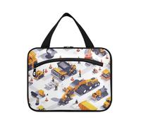 EtherSpher Cartoon Cool Yellow Truck appeso mens borsa da toilette da viaggio con gancio, kit da barba multifunzionale designer per accessori must haves bagno bolso para maquillaje de mujer L, Camion