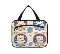 EtherSpher Cartoon Cute Animal Astronauti borsa appesa per viaggiare con gancio, designer compatto kit da barba borse per gli uomini per gli elementi essenziali da viaggio per le donne toilette porta
