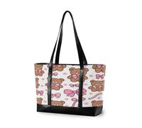 EtherSpher Cartoon Cute Brown Bear semplice borsa con cerniera con cerniera tela tote per gli uomini con pannolino bolso para laptop mujer