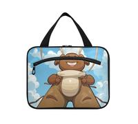 EtherSpher Cartoon Cute Brown Scarafaggio appeso kit da viaggio per le donne con gancio, designer carino organizzatore cosmetico per papà viaggio bolsa para maquillaje L, Scarafaggio marrone carino