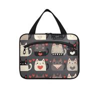 EtherSpher Cartoon Cute Cats appeso borsa da viaggio kit da toilette con gancio, designer carino borsa per il trucco organizzatore per gli elementi essenziali da viaggio palestra maleta para