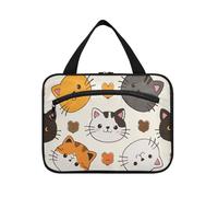 EtherSpher Cartoon Cute Color Cat appeso mens borsa da viaggio con gancio, designer kit pieghevole borsa per viaggio essenziale vacanza estuche para guardar maquillaje L, Cartone animato gatto carino