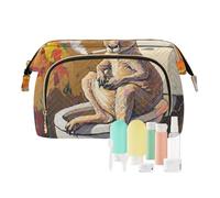 EtherSpher Cartoon Cute Oil Painting Sense Kangaroo Cosmetici Bag Essentials Travel Makeup Bag Gioielli per Accessori da Viaggio, Cartoon carino pittura a olio senso canguro, 1 size