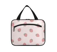 EtherSpher Cartoon Cute Strawberry Pink Hanging bag per gli uomini viaggio con gancio, designer borse impermeabili per gli uomini per la mamma hotel cartera para maquillaje L, Cartone animato Cute