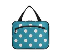 EtherSpher Cartoon Dot Green appeso borsa da toilette da viaggio per le donne con gancio, borse da toilette moda designer per le signore zaino in spalla maleta para maquillaje L, Verde a pois dei