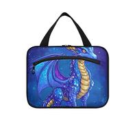 EtherSpher Cartoon Dragon Royal Blue appeso kit da barba borsa da viaggio con gancio, borsa per la cura della pelle espandibile design per viaggio make up palestra kit de para mujer L, cartone animato