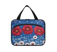 EtherSpher Cartoon Fiordaliso 4 luglio Giorno dell'indipendenza appeso borse da viaggio con gancio, designer unisex trucco caso per gli elementi essenziali per le donne kit da viaggio de para mujer L