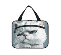 EtherSpher Cartoon Funny American Shorthair Cats Grieved appeso kit per gli uomini viaggio con gancio, designer borse impermeabili con cerniera per le donne viaggio viaggio estuche para maquillaje L