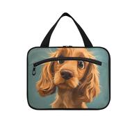 EtherSpher Cartoon Funny Cocker Brown Spaniel Cane appeso borse cosmetiche per le donne con gancio, accessori di design borsa per la cura della pelle per i viaggiatori toilette maletín para maquillaje