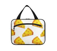 EtherSpher Cartoon Giallo Triangolo Formaggio appeso trucco borsa per le donne con gancio, designer carino impermeabile borsa cosmetica per accessori da viaggio viaggio bolso de mano para hombre L