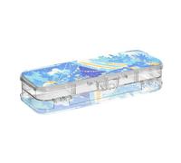 EtherSpher Cartoon Summer Day Camping Blu Progettato Plastica Trasparente Matita Box Doppio Deck Penne Custodie Per Cancelleria Con Coperchio