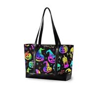 EtherSpher Caso del computer portatile di modo della zucca di stile del neon di Halloween con la borsa del lavoro della cerniera per l'università con il computer portatile