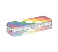 EtherSpher Checker Colorful Progettato Scatola di Plastica Della Matita Trasparente Doppia Piattaforma Duro Penne Caso Scatole Per Bambini Con