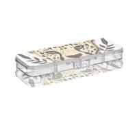 EtherSpher Cheetah Skull Skeleton Yew Outlined Gold Designed Pencil Storage Box Clear Double Deck Pen Case Hard Box per forniture artistiche con coperchio