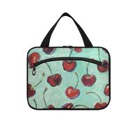 EtherSpher Cherry Fruit Green Art Pittura appeso oggetto borsa da viaggio con gancio, designer pieghevole trucco borsa cosmetica per accessori da viaggio per le donne vacanza estuche para guardar