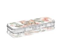 EtherSpher Chic Bengala Cats Bianco Progettato Matite Box Plastica Trasparente Doppio Deck Hard Penne Caso Scatole Per Artigianato Arte Con Coperchio