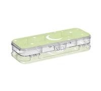 EtherSpher Childish Star and Moon Green Color Designed Plastic Pencil Box Clear Double Deck Pen Contenitori per bambini con coperchio a scatto
