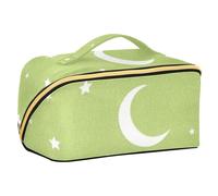 EtherSpher Childish Star and Moon Green Color Designed Toiletry Bags con divisori Portatile Grande Capacità Viaggio Cosmetico Bag Accessori Viaggio