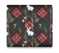 EtherSpher Christmas Red Black Bunnies Premium Leather Auto Registration Assicurazione & ID Card Holder Glove Box Organize for Cards, Essential Document Driver License