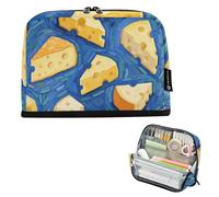 EtherSpher Cibo Formaggio Blu Arte Pittura Astucci di Matita Grande Capacità Penna Astuccio Grande Cancelleria di Stoccaggio per Infermiere Preppy School lapiceras para mujer