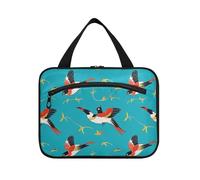 EtherSpher Cinese Cultural Bird Blu appeso borsa da viaggio per articoli da toeletta con gancio, design essenziale caso per articoli da toeletta per papà campeggio cartera para maquillaje L, Blu