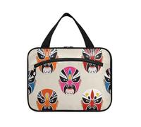 EtherSpher Cinese Unico Pechino Opera Trucco Facciale appeso borsa da viaggio con appeso con gancio, designer borse cosmetiche portatili per papà backpacking bolsas para maquillaje L, Cinese unico